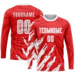 Jersey White Soccer Sublimation Uniform Custom Red