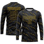 Black-Gold Black Soccer Custom Jersey Sublimation Uniform