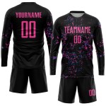 Uniform Black Soccer Custom Blue Jersey Sublimation Pink-Light
