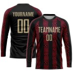 Black Uniform Jersey Gold-Red Vegas Sublimation Custom Soccer