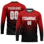 Jersey Fashion Uniform Soccer White-Black Red Custom Sublimation Fade