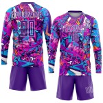 Custom Purple-White Graffiti Soccer Uniform Pattern Jersey Sublimation