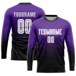 Purple White-Black Soccer Fade Uniform Jersey Custom Fashion Sublimation