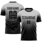 Black Jersey Sublimation Soccer Fade Fashion Custom Uniform Gray
